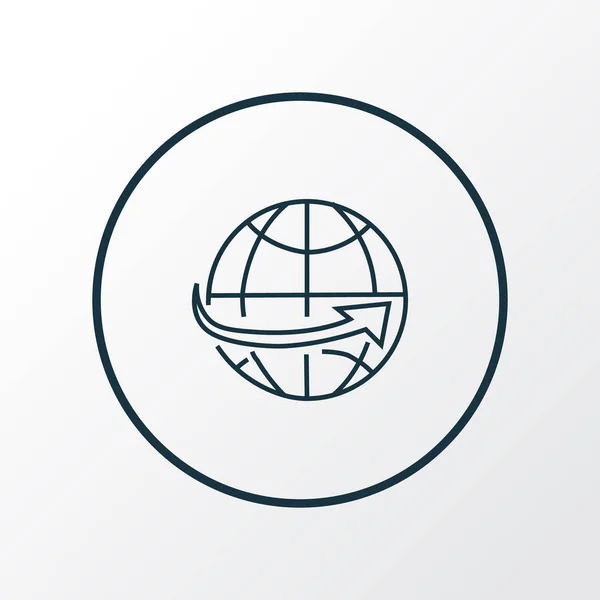 Wereldwijde verzending pictogram lijn symbool. Premium kwaliteit geïsoleerd internationale levering element in trendy stijl. — Stockvector