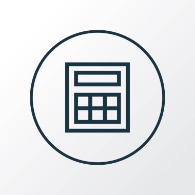 Simge satır sembolü hesaplayın. Premium kalite izole hesaplama öğesi trendy tarzı.