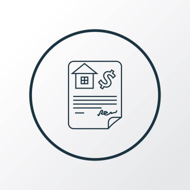 İpotek kredisi çizgisi sembolü. Moda tarzında birinci kalite izole özellik ögesi.