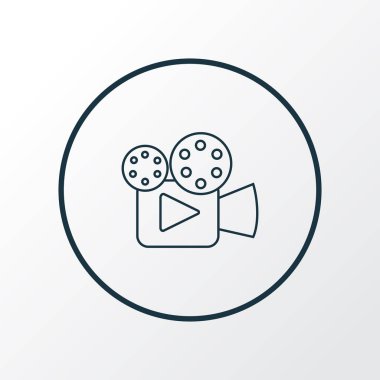 Sinema simgesi satır sembolü. Premium kalite izole kamera öğe trendy tarzı.