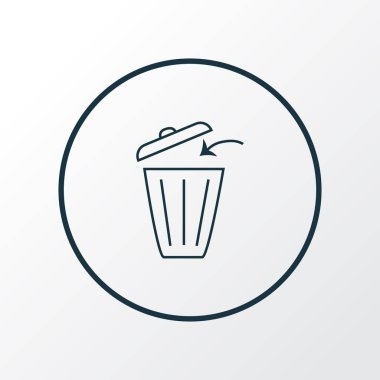 Çöp kutusu simgesini satır sembolü. Premium kalite izole çöp kapsayıcı öğe trendy tarzı.