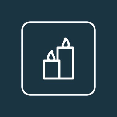 Parafin ikon çizgi sembolü. Moda tarzında birinci kalite izole mum ögesi.