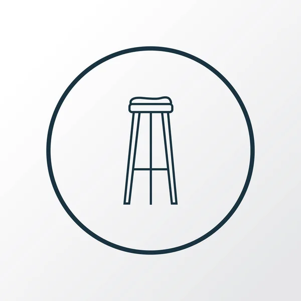 Símbolo de línea de icono de taburete. Elemento de silla de bar aislada de calidad premium en estilo moderno . — Archivo Imágenes Vectoriales