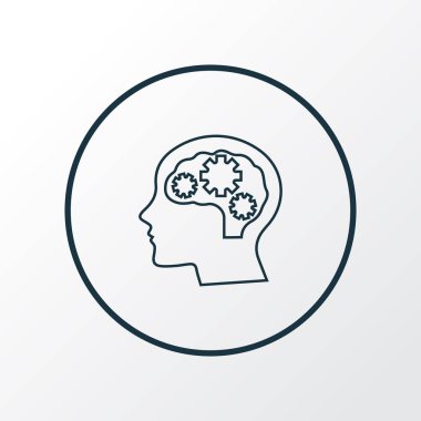 Psikoloji simgesi satır sembolü. Premium kalite izole istihbarat elemanı trendy tarzı.