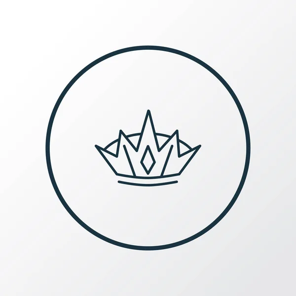Kroon pictogram lijn symbool. Premium kwaliteit geïsoleerd diadeem element in trendy stijl. — Stockfoto