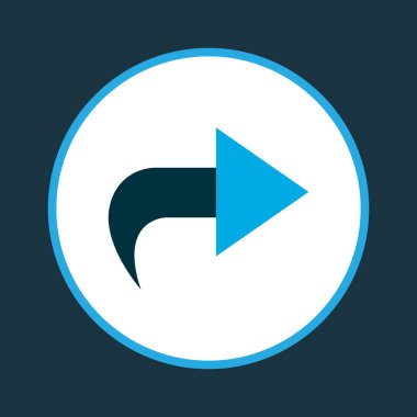 Öndeki simge renkli sembol. Kaliteli kalite, modaya uygun olarak ileri doğru izole edildi.