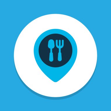 Cafe simgesi renkli sembol. Premium kalite izole Restoran PIN öğe trendy tarzı.