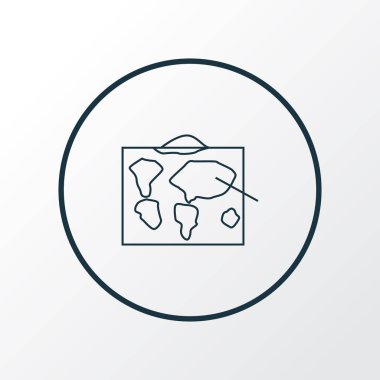 Coğrafya simgesi satır sembolü. Premium kalite izole haritacılık öğe trendy tarzı.