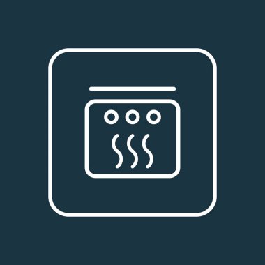 Fırın simgesi satır sembolü. Premium kalite izole soba öğe trendy tarzı.