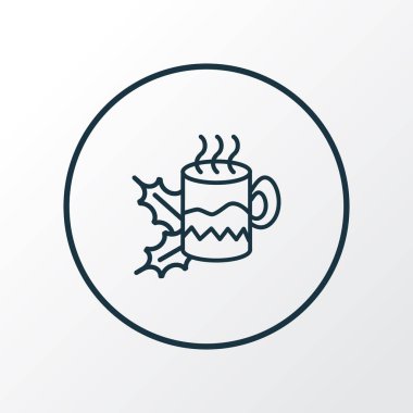 Sıcak çay simgesi satır sembolü. Premium kalite izole çay fincanı öğe trendy tarzı.