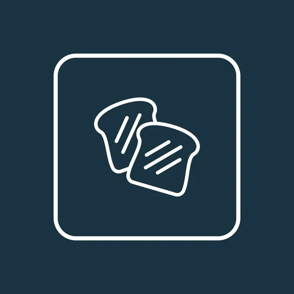 Toast pain icône ligne symbole. Élément de pain isolé de qualité supérieure dans un style branché. — Image vectorielle