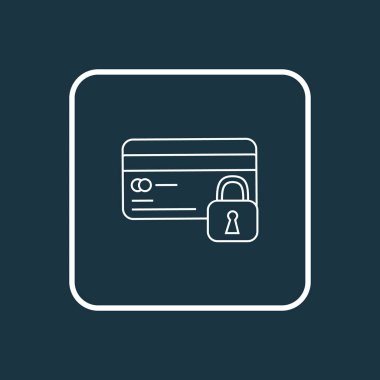 Kart koruma simgesi satır sembolü. Premium kalite izole kilit öğesi trendy tarzı.