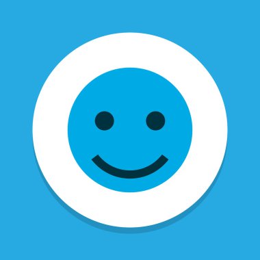 Emoji simgesi renkli sembol. Moda tarzında birinci kalite yalıtılmış gülümseme ögesi.