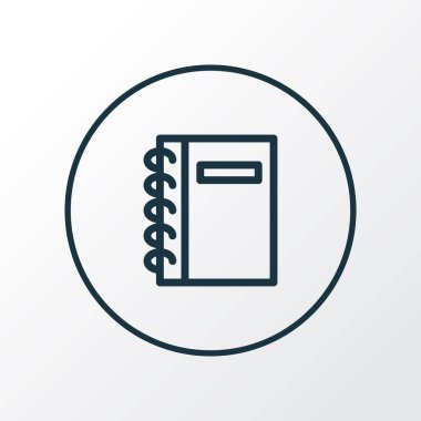 Spiral Defter simgesini satır sembolü. Üstün kaliteli moda stil boşaltmak öğesinde izole.