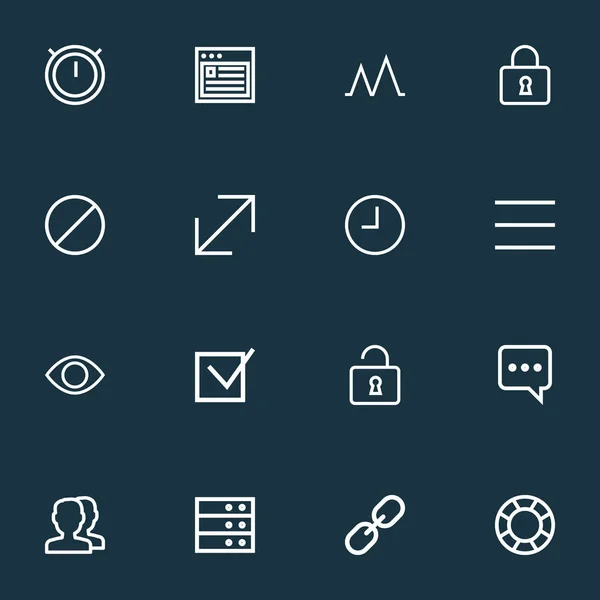 User icons line style set with open, lifebuoy, check and other list elements. Isolated  illustration user icons.