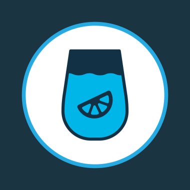 Meyve suyu renkli sembol. Kaliteli kalite limonata ögesi modada izole edildi.