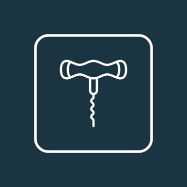 Tirbuşon simgesi satır sembolü. Premium kalite izole şarap açacağı öğe trendy tarzı.