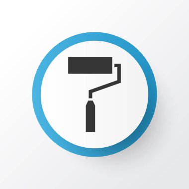 Rulo fırça simgesi simgesi. Premium Kalite izole boya öğe Trendy tarzı.