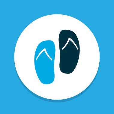 Plaj sandalet simgesi renkli sembol. Premium kalite trendy tarzı flip flop eleman izole.