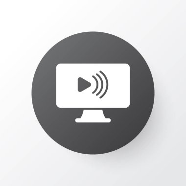 Sosyal webinar simgesi simgesi. Premium kalite izole vlog öğe trendy tarzı.
