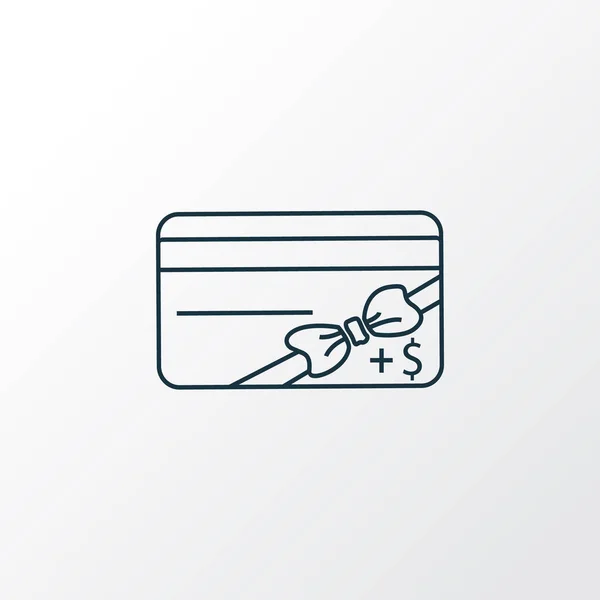Σύμβολο γραμμή εικονίδιο της κάρτας bonus. Πριμοδότηση ποιότητας απομονωμένες κουπόνι στοιχείο σε μοντέρνο στυλ. — Φωτογραφία Αρχείου