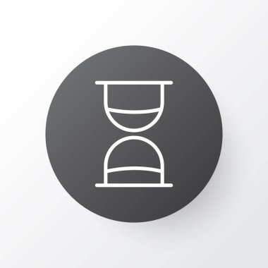 Kum Zamanlayıcı simgesi simgesi. Üstün kaliteli kum saati moda stil öğesinde izole.