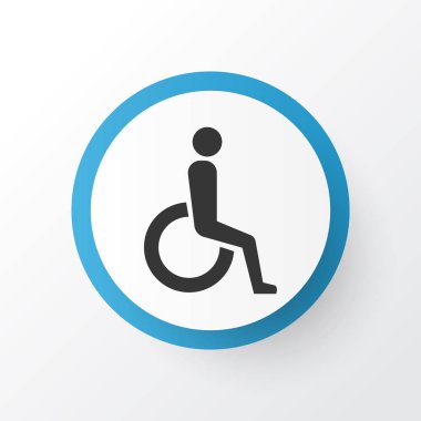 Tekerlekli sandalye simgesi simgesi. Premium Kalite Trendy tarzı özürlü eleman izole.