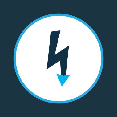 Elektrik tehlikesi simgesi renkli sembol. Premium kalite izole yıldırım öğe trendy tarzı.