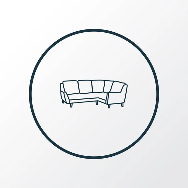 Corner sofa icon line symbol. Premium quality isolated settee element in trendy style. — Stock Vector