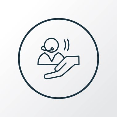 Yardım simgesi çizgi sembolü. Moda tarzında kaliteli izole edilmiş destek ögesi.