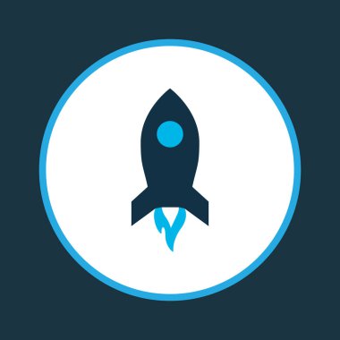 Roket simgesi renkli sembol. Kaliteli kalite izole edilmiş mekik ögesi modada.