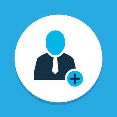 Takım simgesi renkli simgeye ekle. Kaliteli kalite izole hesap ögesi modada.