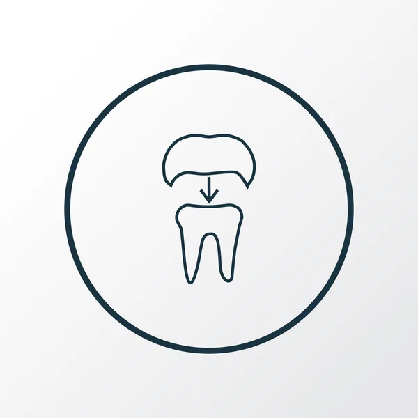 Dental korony ikonę symbolu liniowego. Elementu na białym tle tlenku glinu jakości premium w modnym stylu. — Wektor stockowy