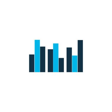 Çubuk grafik simge renkli sembol. Premium kalite izole sütun grafik öğesini trendy tarzı.