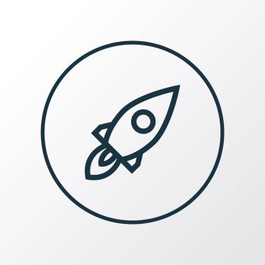 Roket simgesi satır sembolü. Premium kalite izole başlatma öğesinde trendy tarzı.