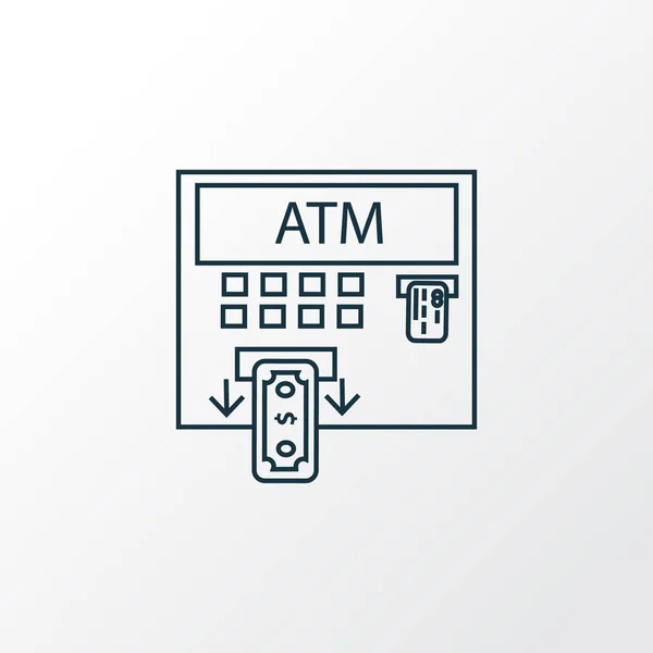 ATM ikon vonal szimbólum. Prémium minőségű elszigetelt teller gépelemek divatos stílus. — Stock Vector