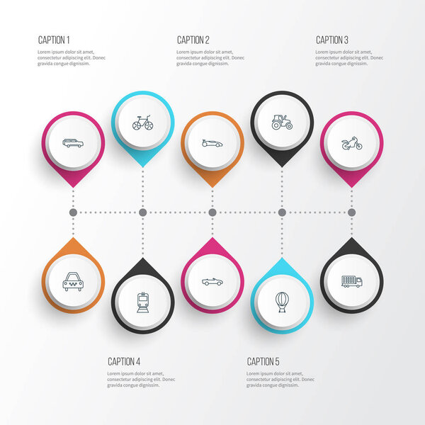 Автомобиль иконки линии стиль комплект воздушный шар, поезд, такси и других элементов сельскохозяйственного автомобиля. Изолированные векторные иконки транспортных средств
.