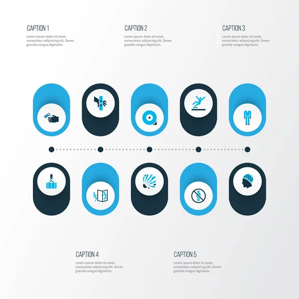 安全图标设置与爆炸, 滑的区域, 小心开门和其他统一的元素。隔离的插图安全图标. — 图库照片