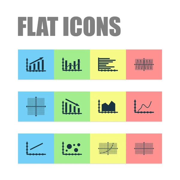 Ensemble de graphiques, diagrammes et icônes statistiques. Collection de symboles de qualité supérieure. Les icônes peuvent être utilisées pour la conception web, app et UI. — Photo