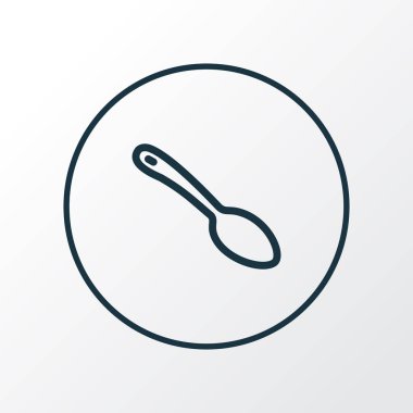 Kaşık simgesi satır sembolü. Premium kalite izole çatal bıçak moda stil öğesinde.