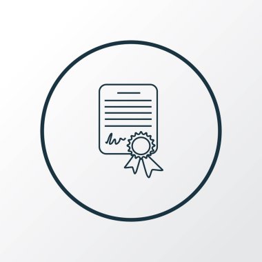 Sertifika simge satır sembolü. Premium kalite izole diploma öğe trendy tarzı.