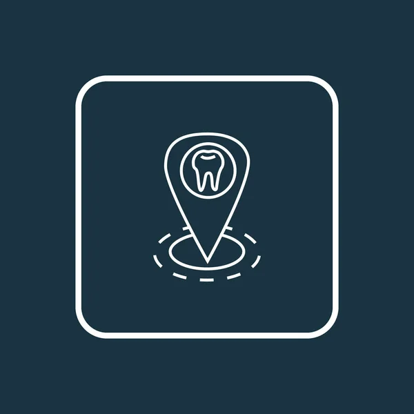 Dentist location icon line symbol. Premium quality isolated clinic element in trendy style.