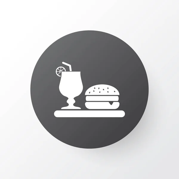 Símbolo icono de la cena. Cóctel aislado de primera calidad con elemento hamburguesa en estilo moderno . — Foto de Stock