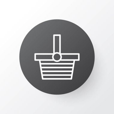 Alışveriş sepeti simgesi simgesi. Premium kalite izole kalkık öğe trendy tarzı.