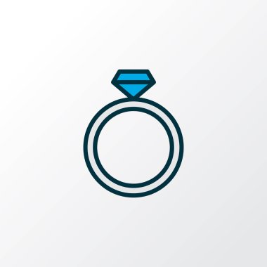 Yüzük simgesi renkli çizgi sembolü. Premium kalite izole nişan öğe trendy tarzı.