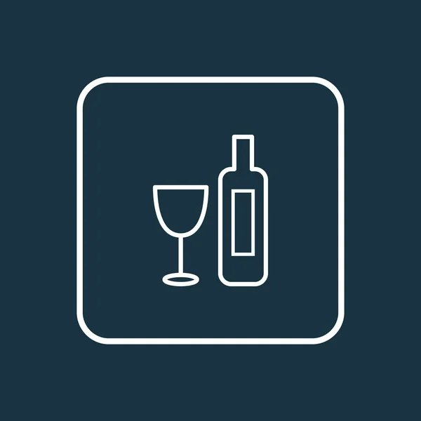 Wina ikonę symbolu liniowego. Element na białym tle napój jakość premium w modnym stylu. — Zdjęcie stockowe