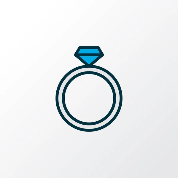 Ring ikony barevné liniový symbol. Prémiové kvality izolovaných zásnubní prvek v trendy stylu. — Stock fotografie