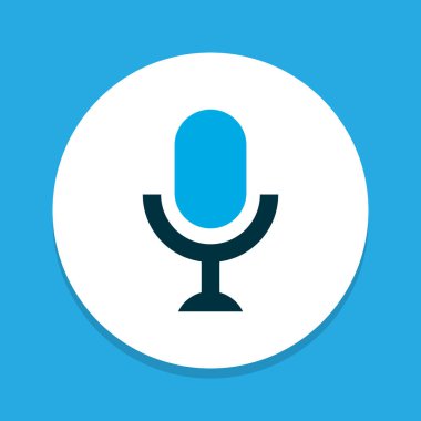 Mikrofon simgesi renkli sembol. Premium kalite izole karaoke öğe trendy tarzı.