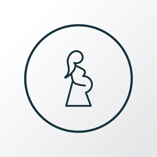 Kobieta w ciąży ikonę symbolu liniowego. Elementu na białym tle ciąży jakości premium w modnym stylu. — Wektor stockowy