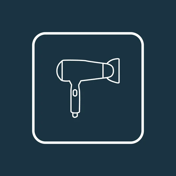 Saç kurutma makinesi simgesini satır sembolü. Premium kalite izole blowdryer öğesi trendy tarzı. — Stok fotoğraf